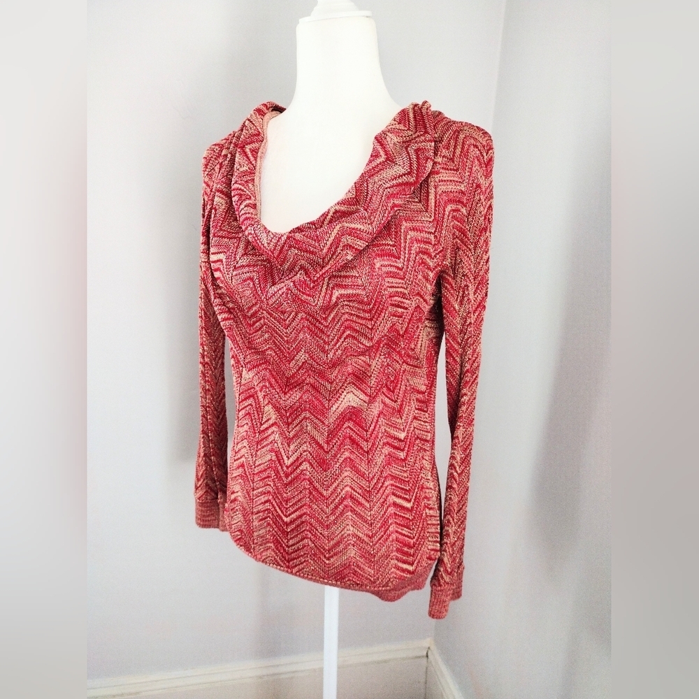 I-N-C International Concepts Red and Gold Knit Sweater - Picture 4 of 5